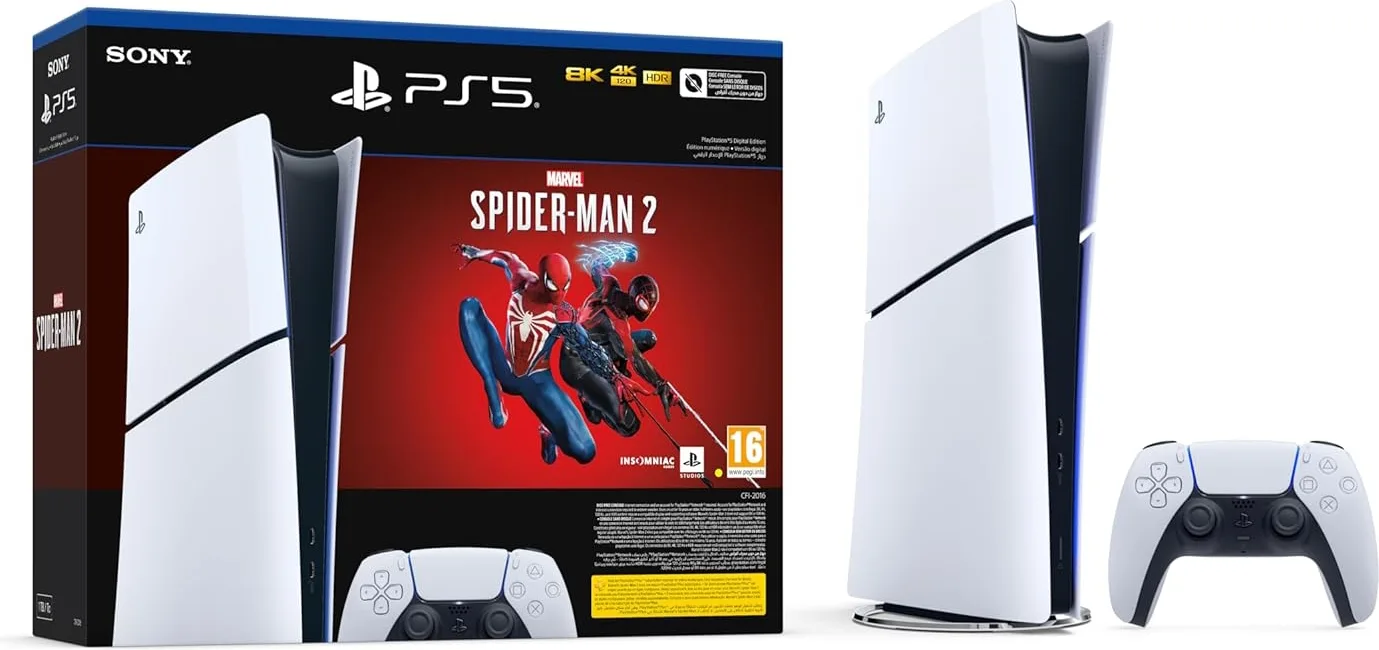 Sony PlayStation 5 Slim Édition Digitale   Spider Man 2 Consoles de jeux