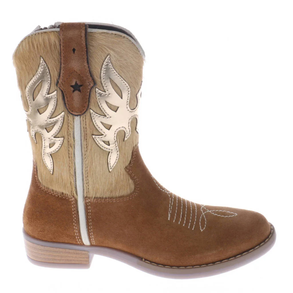 Hip suède cowboylaarzen cognac