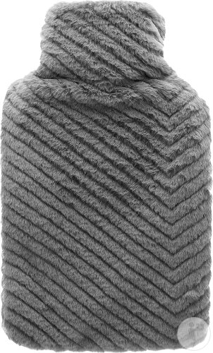 Cassandra Bouillotte Caoutchouc Chevron Gris Foncé 1 Pièce