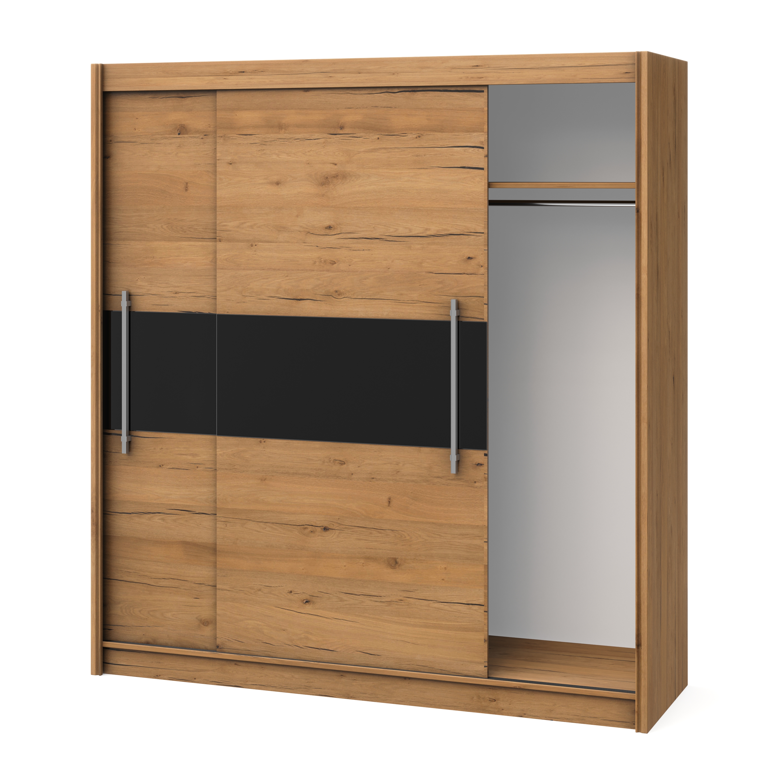 Kleiderschrank Schiebetüren Holz NANO 200 cm