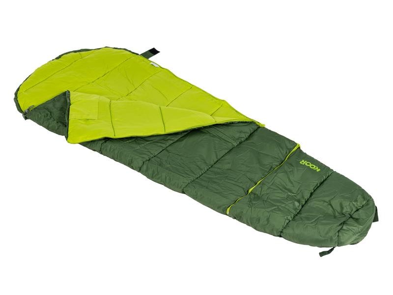 KOOR Kinderschlafsack Muuma Grün 65 x 130 cm Warmer und bequemer Mumienschlafsack für Kinder