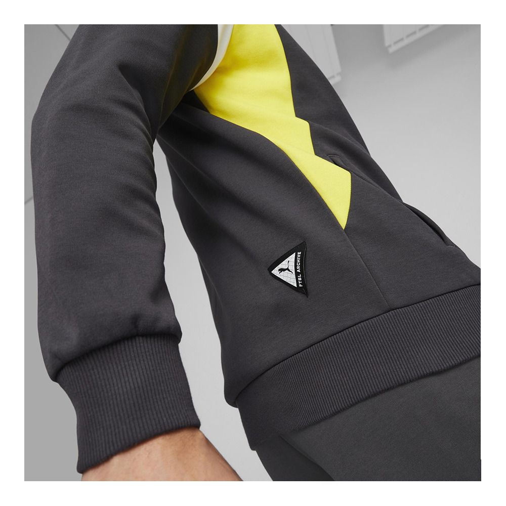 Puma BVB ARCHIVE - Sweat Homme flat dark gray/cyber yellow