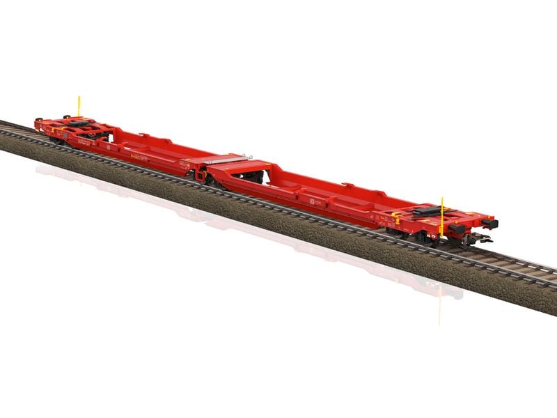 Trix Taschenwagen DB 738 H0, DC, VI 6-achsiger Doppel-Taschenwagen mit Gelenk der Bauart Sdggmrss 738 der Deutschen Bahn AG