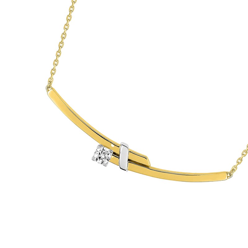 Collier Femme - Oxyde de zirconium - Or 18 Carats - Longueur : 42 cm