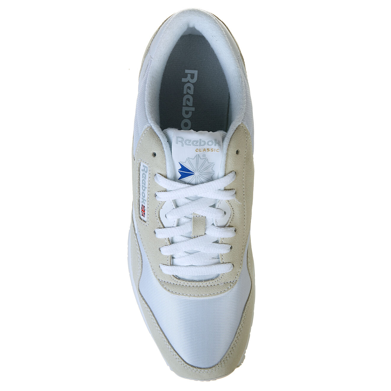 Reebok Baskets en Velours de Cuir & Textile Classic Nylon blanc/gris clair