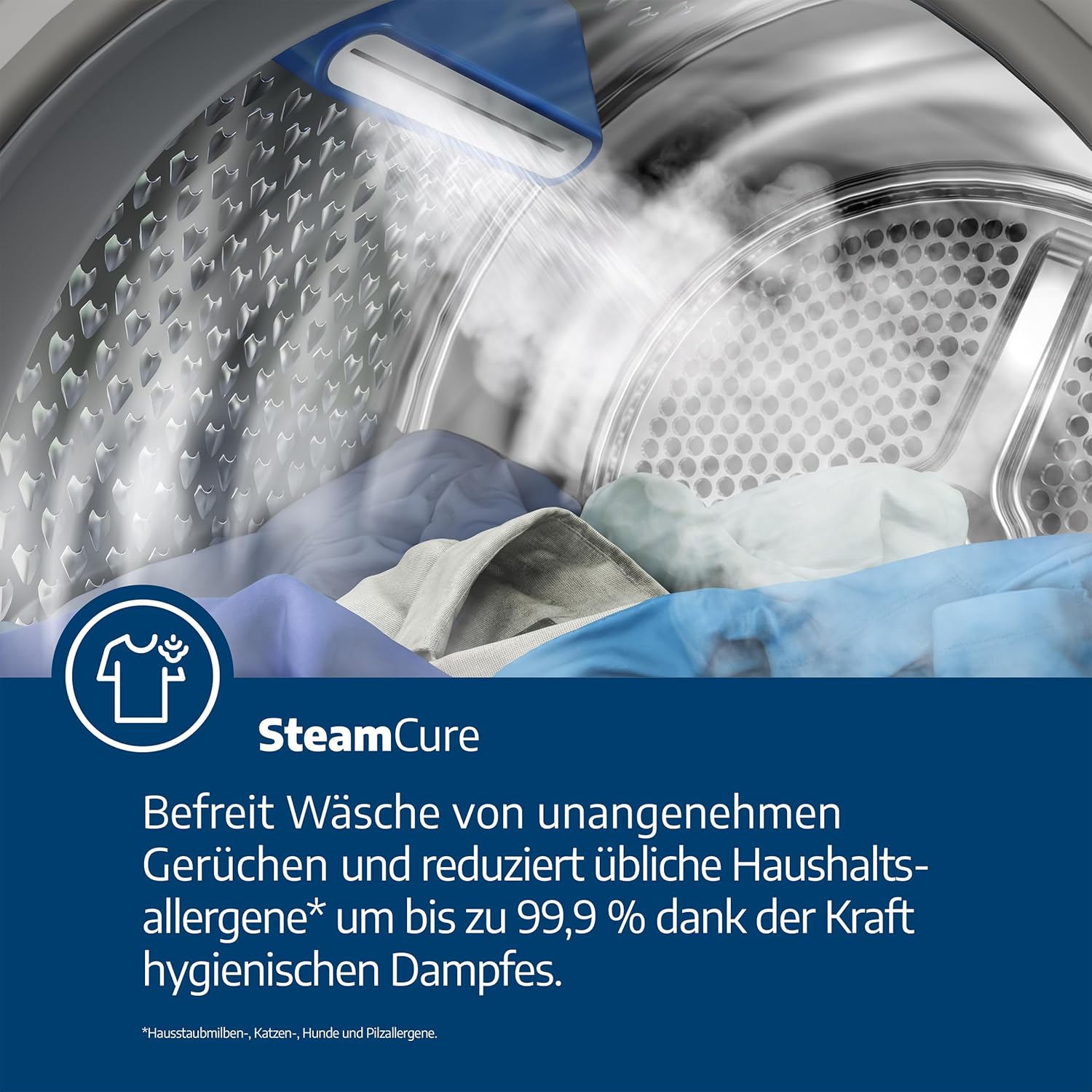 Beko B3T41239A Wäschetrockner, 7 kg, Frontlader Wärmepumpentrockner, SteamCure - Dampffunktion, kombinierter Filtermechanismus, 15 Programme, Knitterschutz, AquaWave Schontrommel, 54,3 cm tief, Weiß