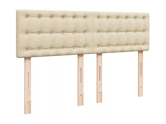 Sommier à lattes de lit avec matelas Crème 160x200 cm Tissu