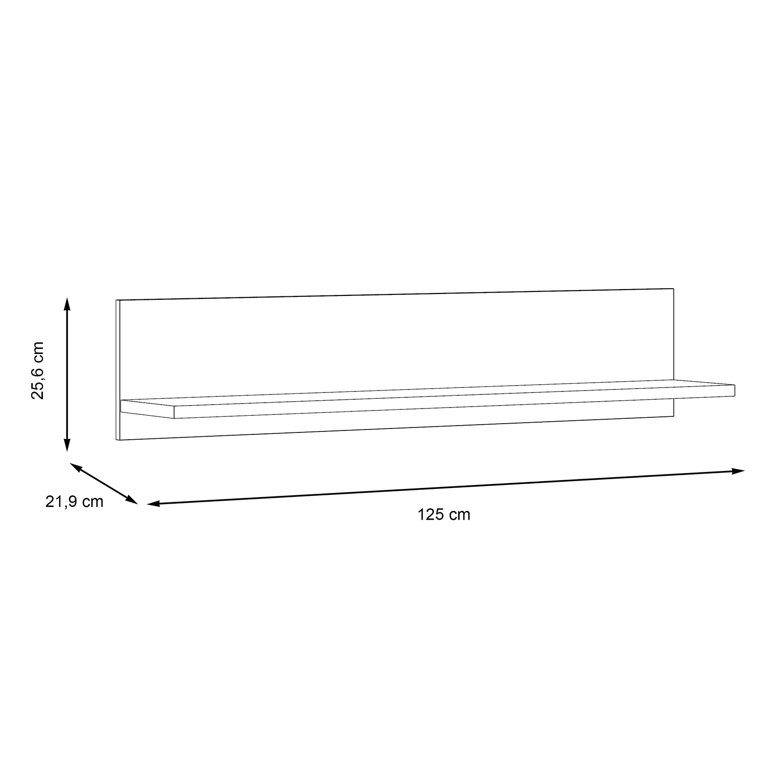 Wandboard - Betonoptik - weiß - 125 cm breit