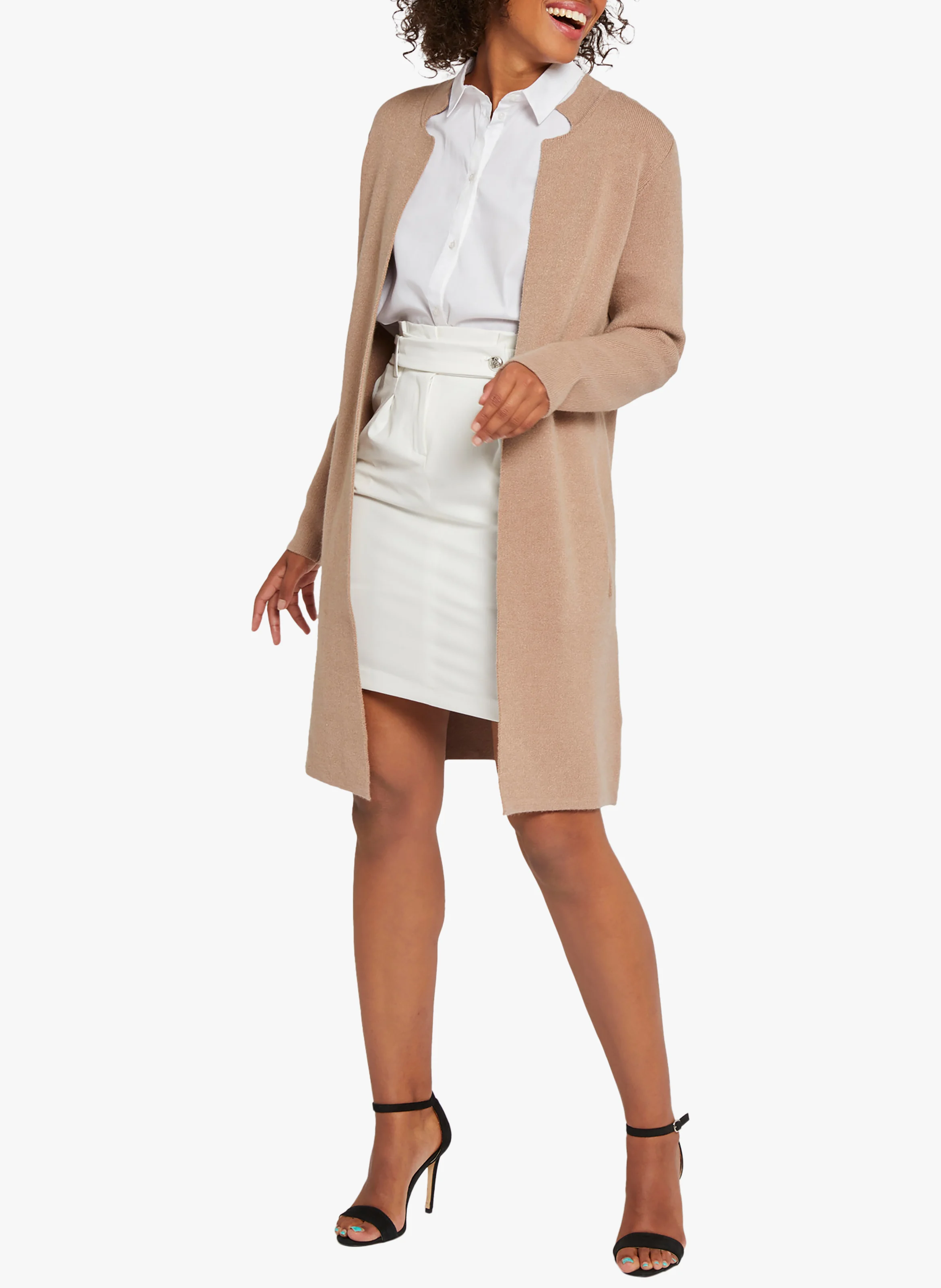 Gilet ouvert | Marron
