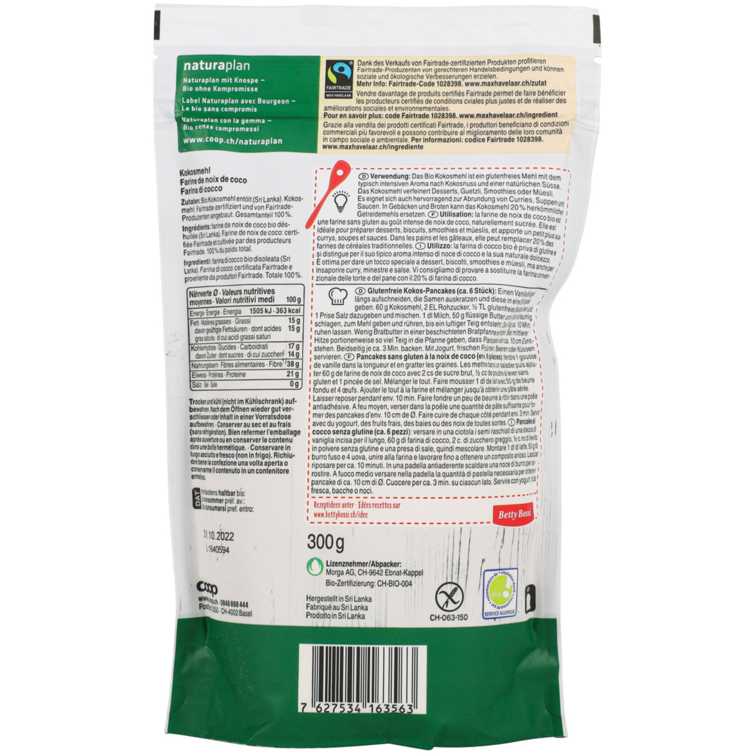 Naturaplan Bio Fairtrade Kokosmehl glutenfrei