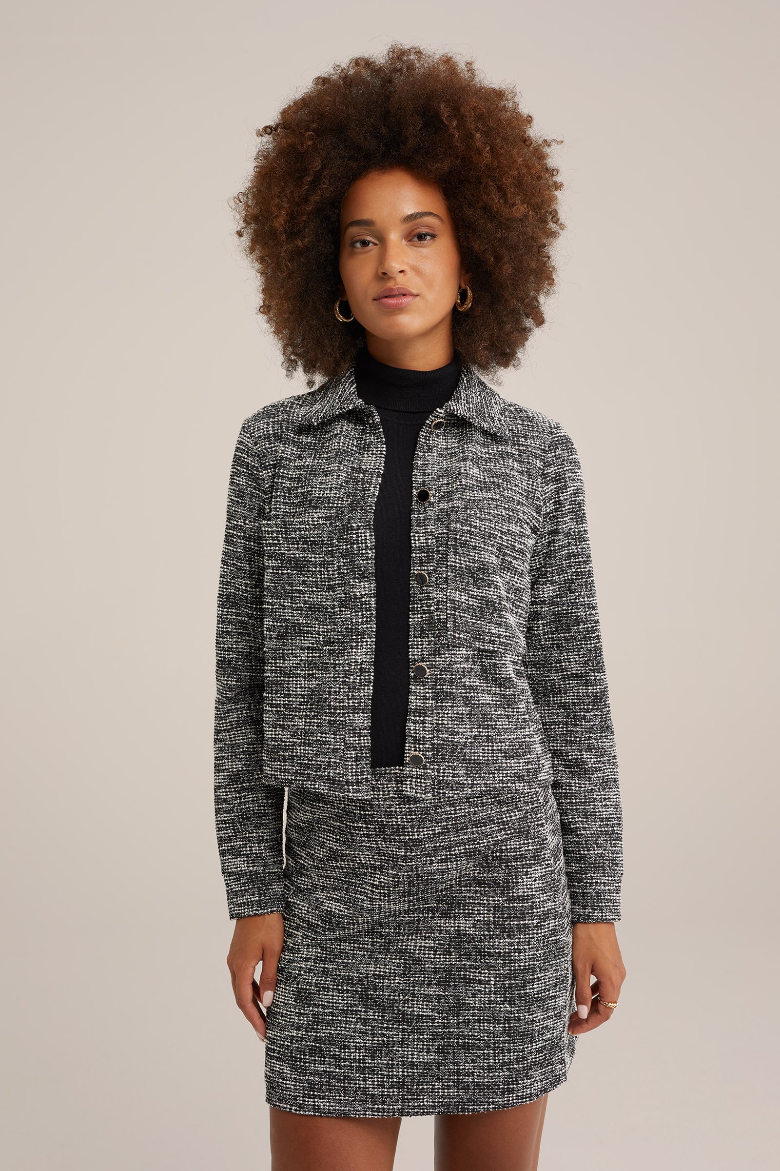 bouclé jasje WE Fashion Zwart