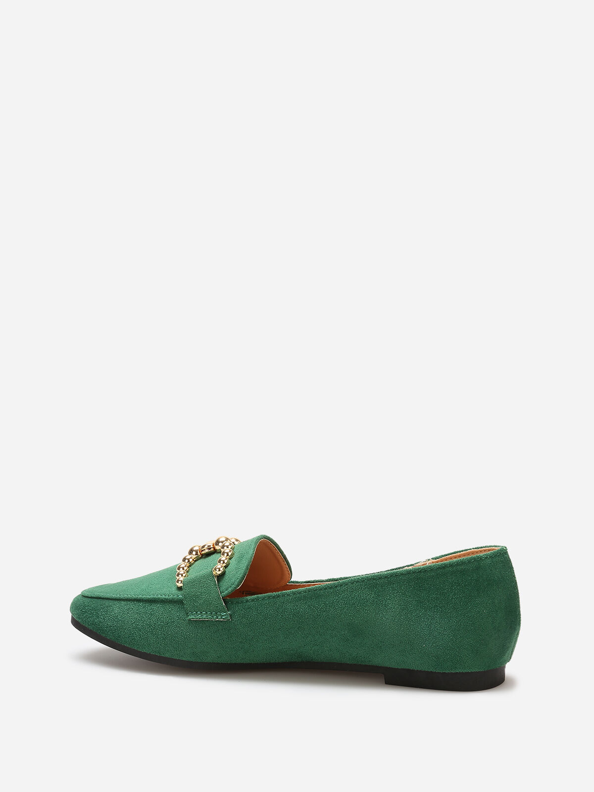 Mocassins en suédine à détail boucle- Vert
