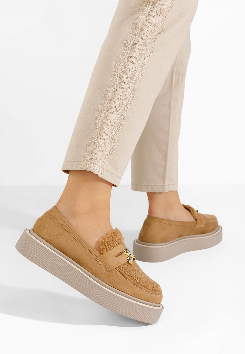 Mocassins femme chameau Velencia