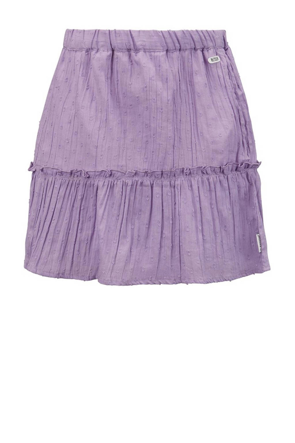Retour Jeans rok Marseille met ruches lila