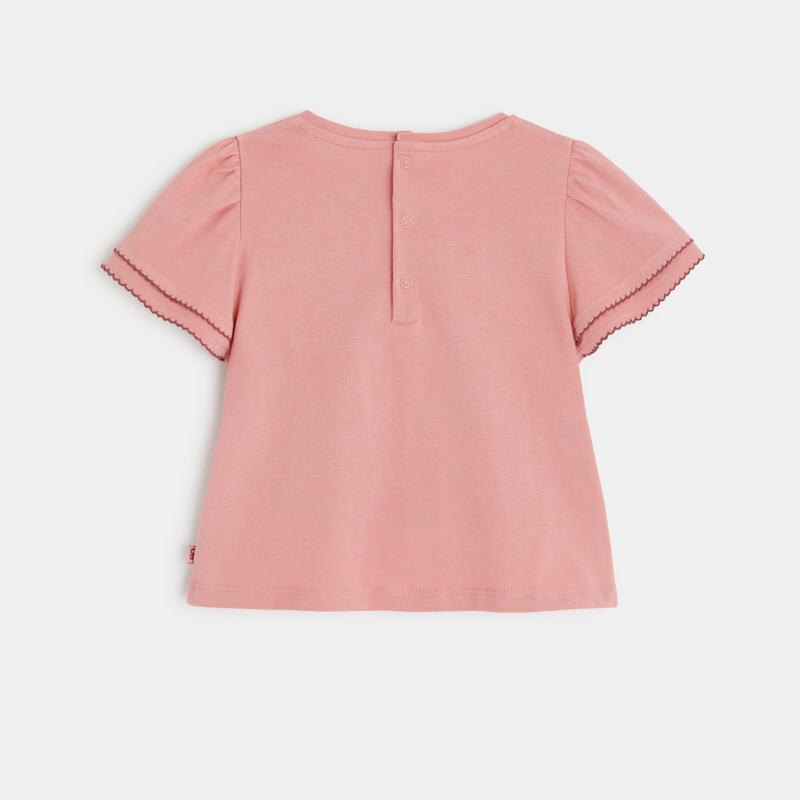 T-shirt fleur rose bébé fille Rose