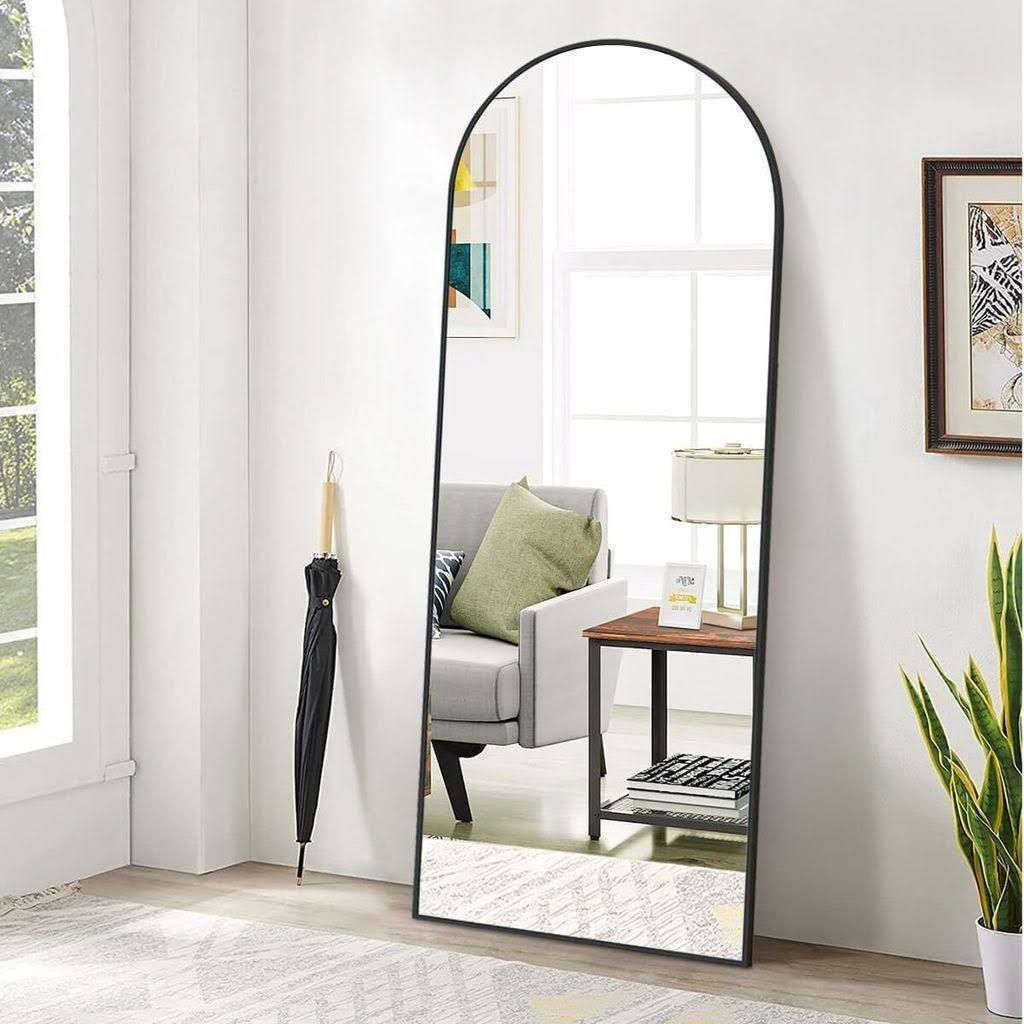 Fortuna Lai Bogen Ganzkörperspiegel 53 x 162 cm Gewölbter Standspiegel Groß in voller Länge