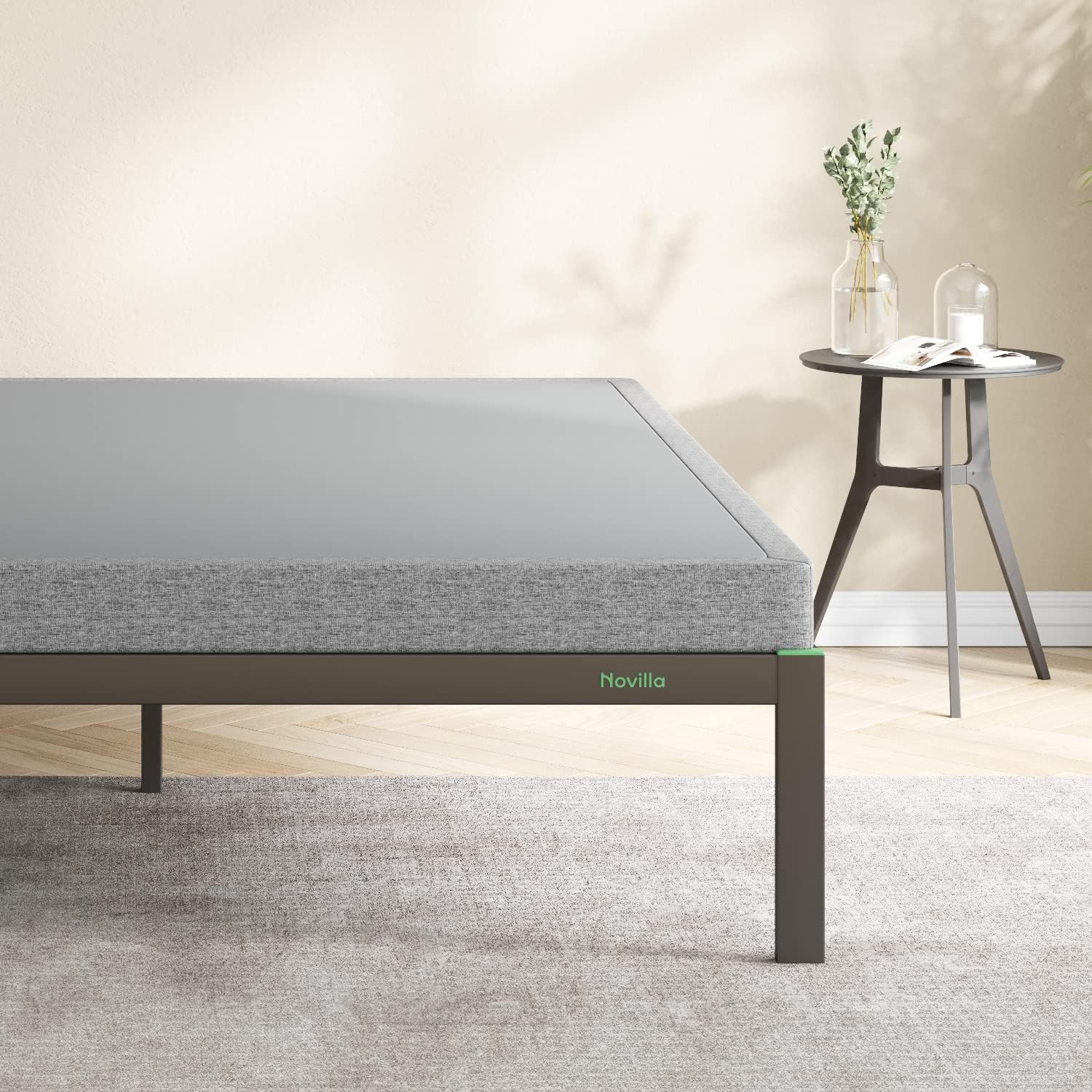 Novilla King Boxspringbett, 10,2 cm Metall King Size Boxspringstützen für alle Arten von Matratze/Extra Starke Unterstützung & rutschfest, Kein Lärm, Einfache Montage