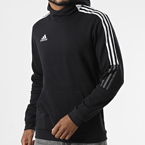 Sweat Capuche A Bandes Tiro21 Gm7341 Noir