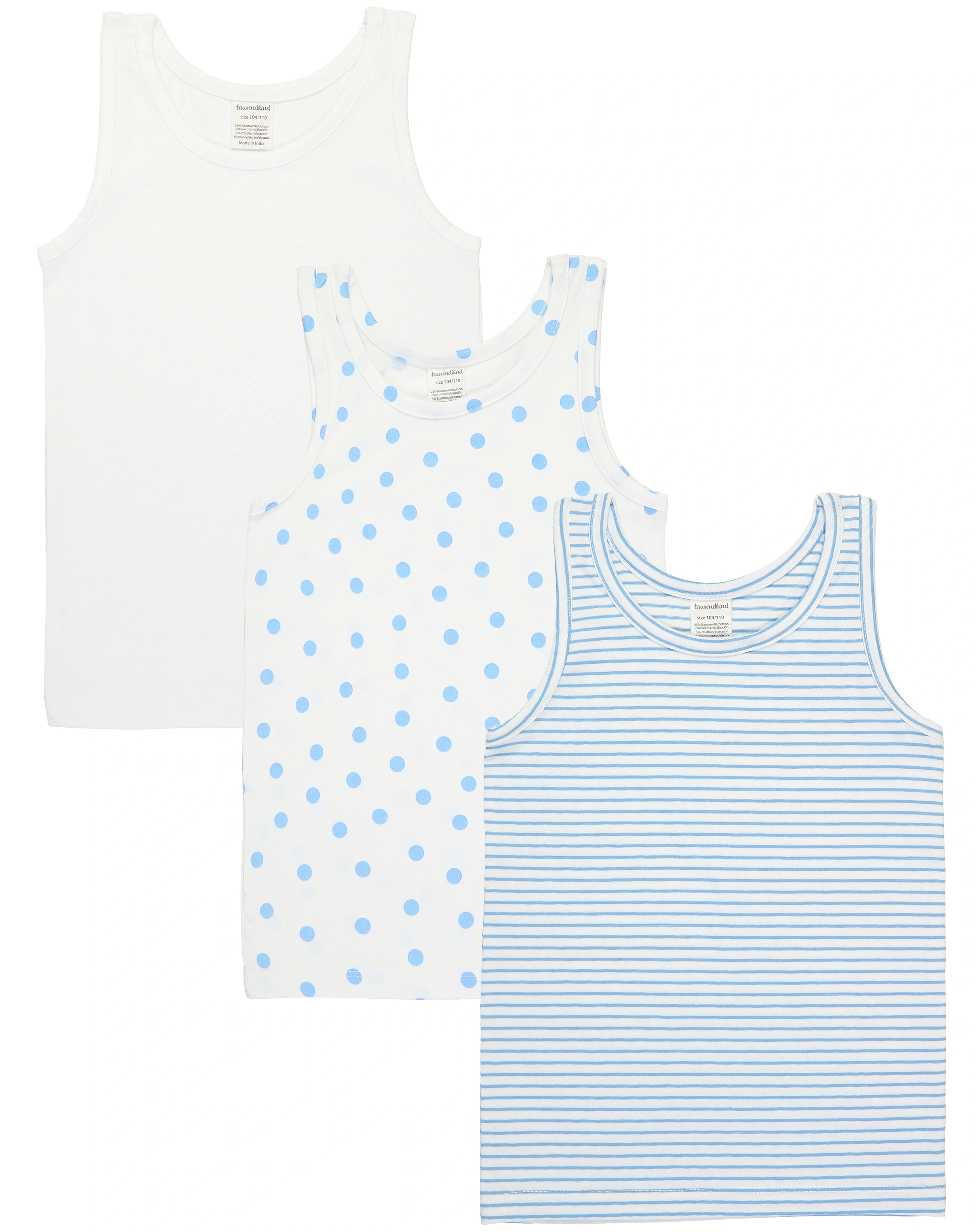 Unterhemd EASY 3er-Pack in weiß/hellblau