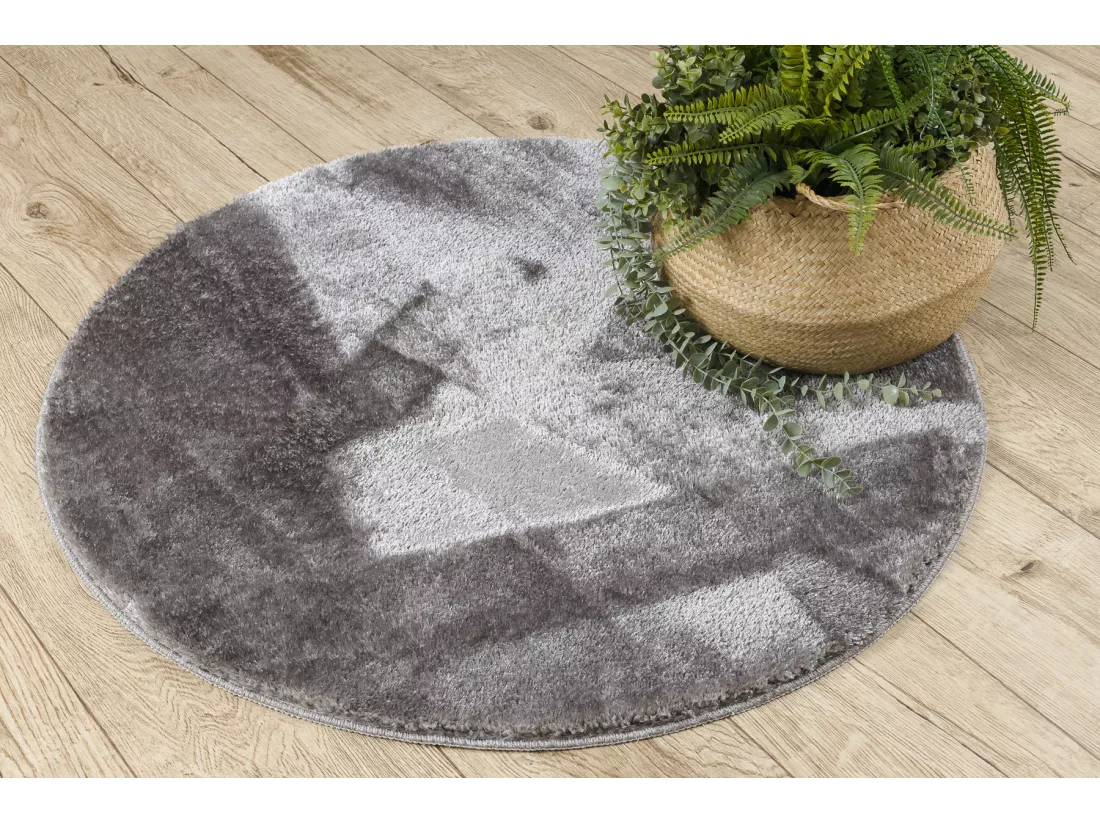 Tapis de salle de bain SANTA cercle plaine, antidérapant, doux - gris cercle 100 cm