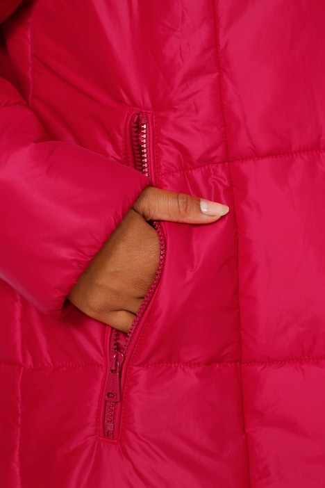 Steppjacke, Kapuze, 2-Wege-Zipper, Langarm