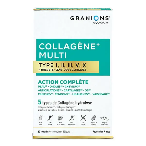 Granions - Multi Colágeno + 5 Tipos de Colágeno - 20 estudos clínicos - 1 mês