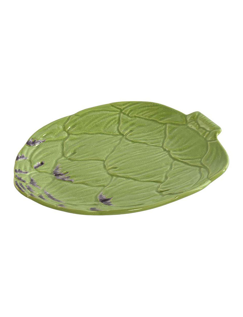 Stoneware Plate 26.5x22x3 Artichoke Green