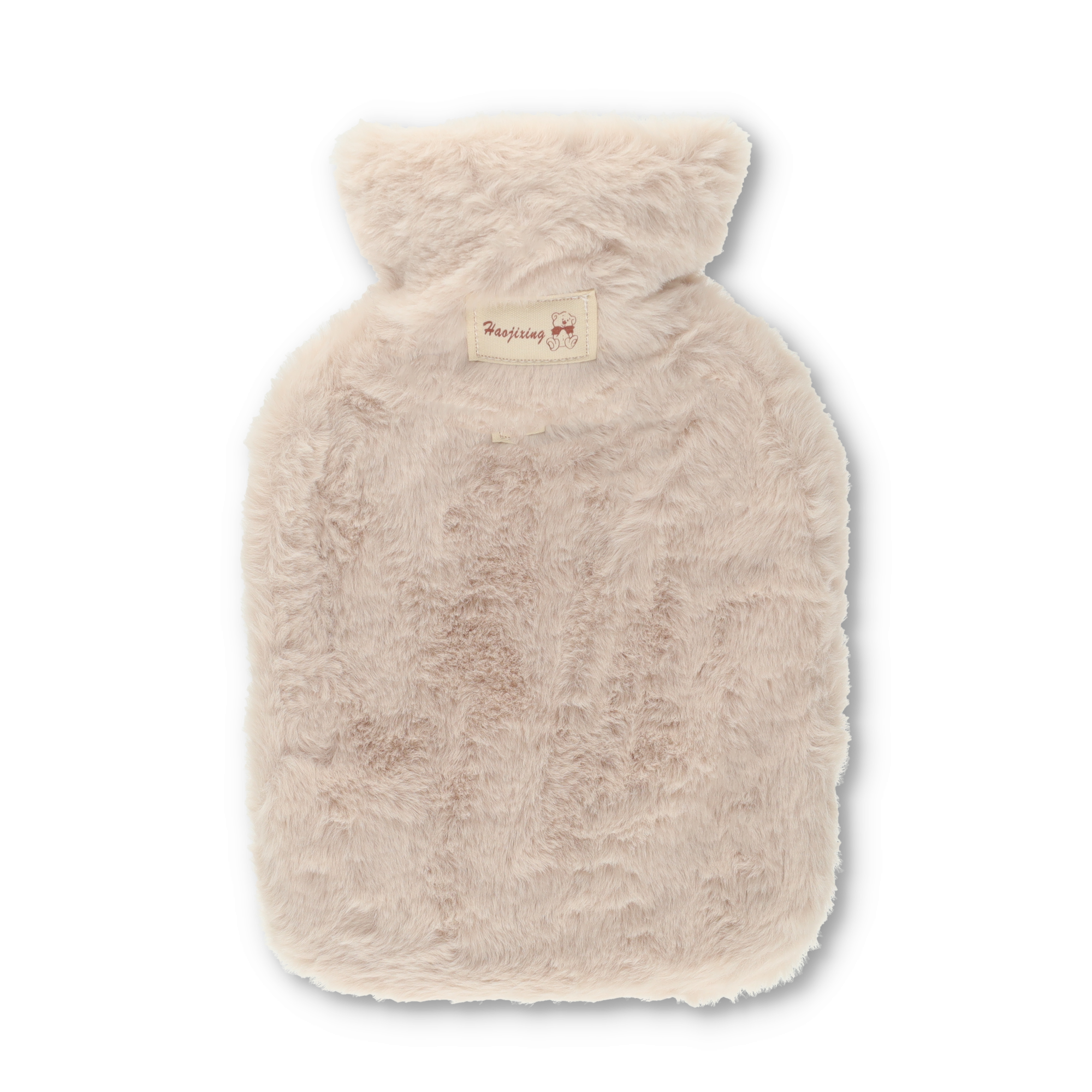 (700ml) 24x15cm Wärmeflasche Flauschige Plüsch Bettflasche - Beige