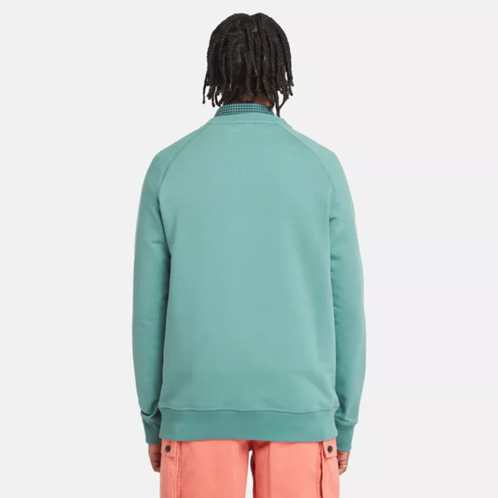 Sweat à col rond et envers bouclé Exeter pour homme en bleu sarcelle