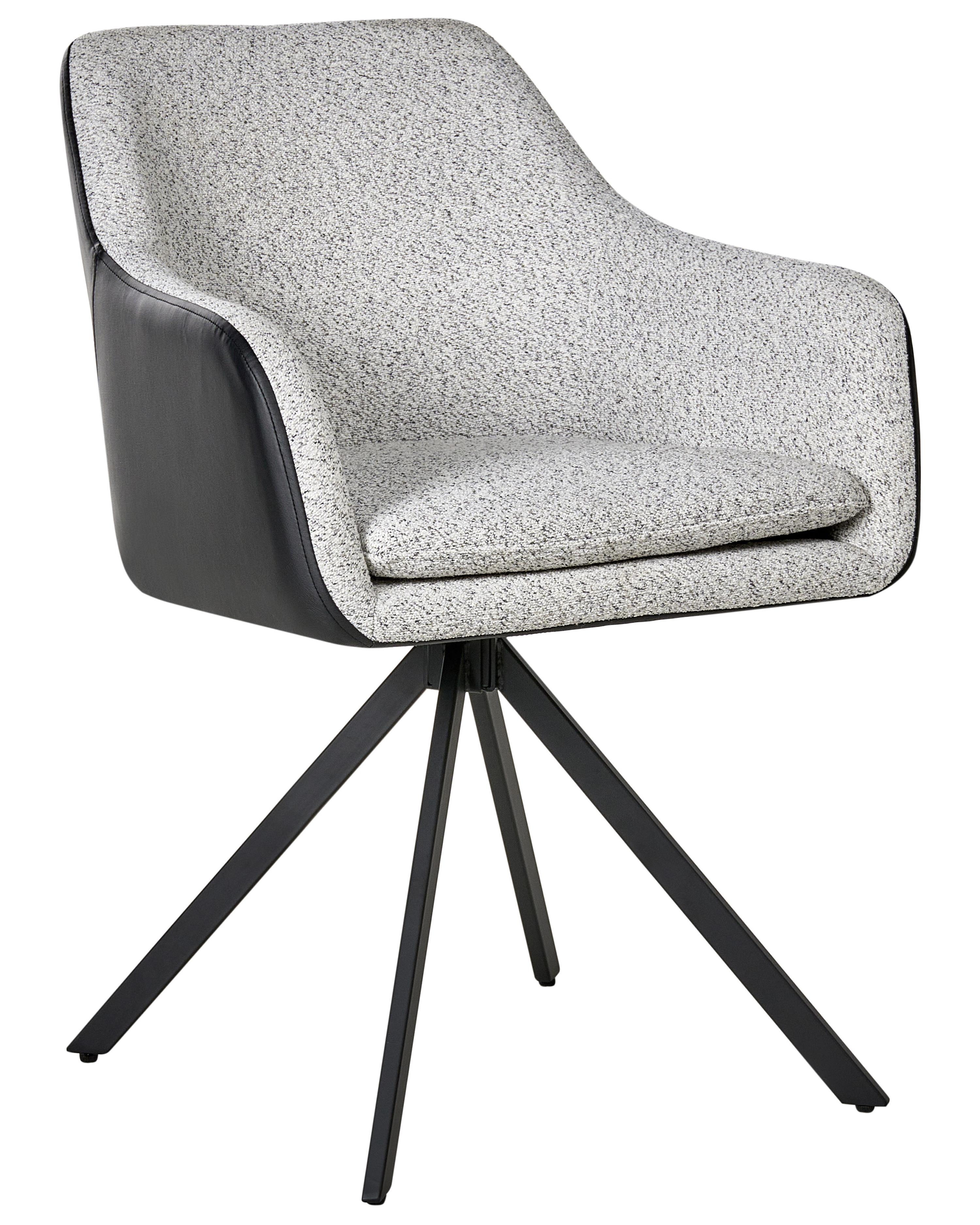 Set van 2 eetkamerstoelen LITHIA Stof Zwart/wit