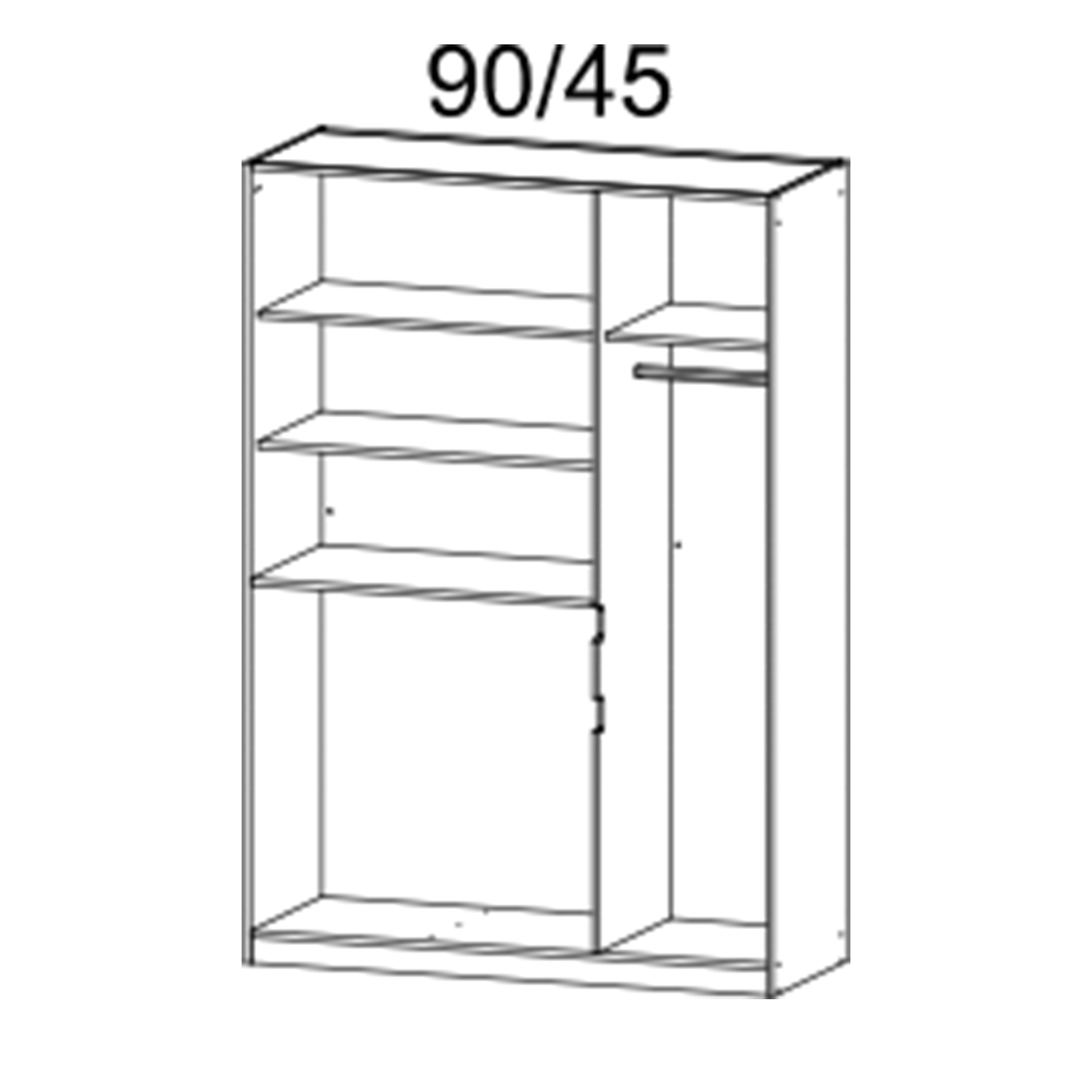Drehtürenschrank - Alpinweiß-grau - 136 cm