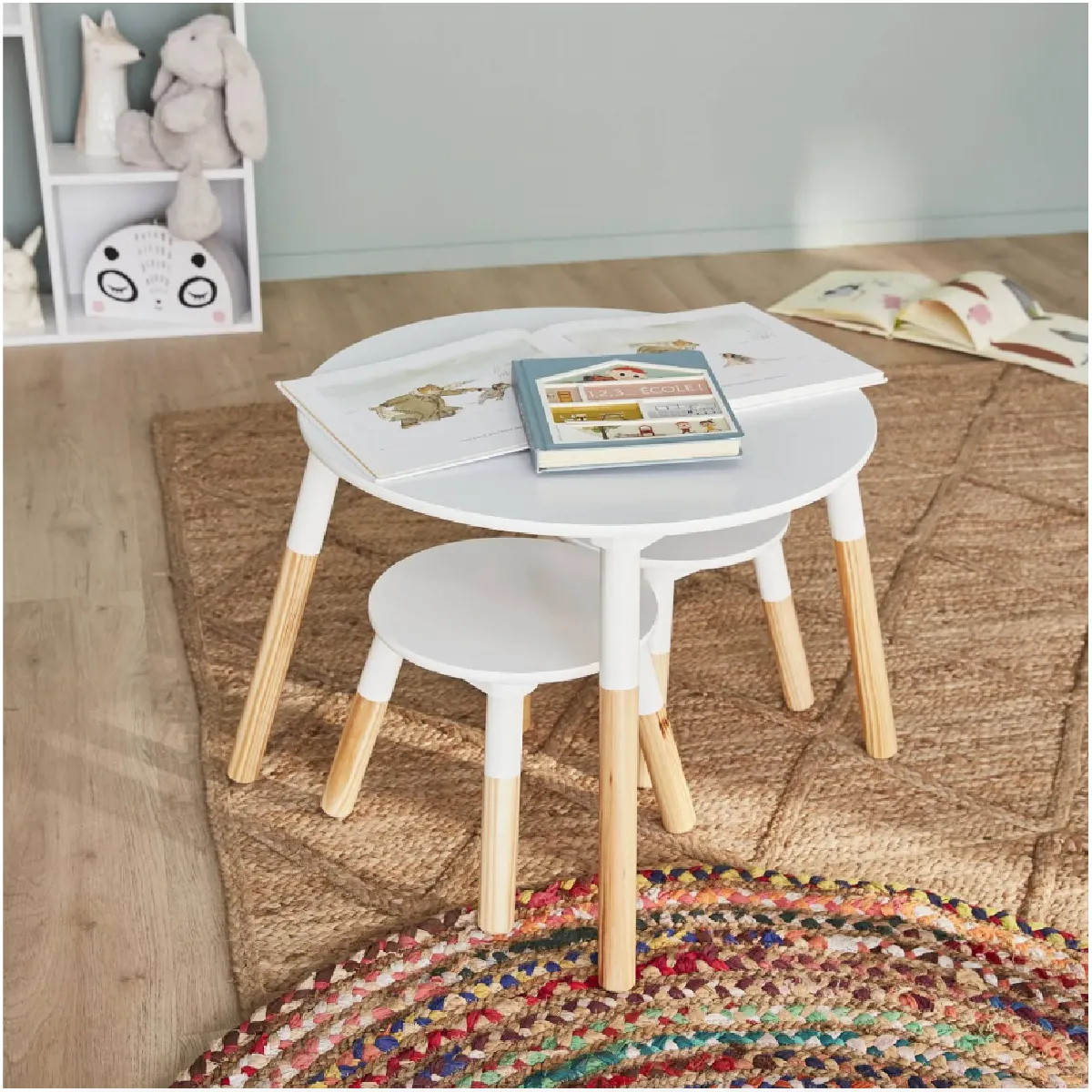Toilinux Tolinux Table Dream et tabourets - Blanc et bois