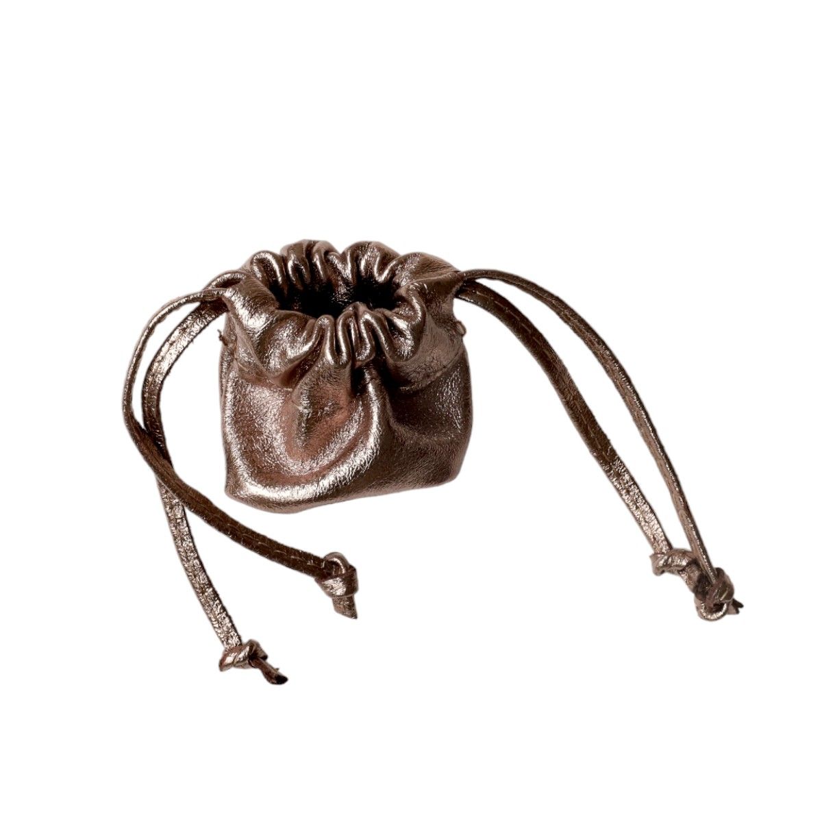 Porte-monnaie bourse cuir bronze Maison Suzanne