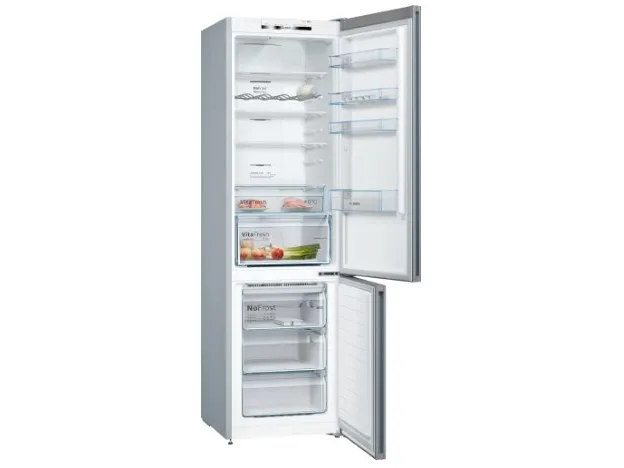 Bosch Serie | 4 KGN39VLEB - Køleskab/fryser - bund-fryser - bredde: 60 cm - dybde: 66 cm - højde: 203 cm - 368 liter - Klasse E - inox-look