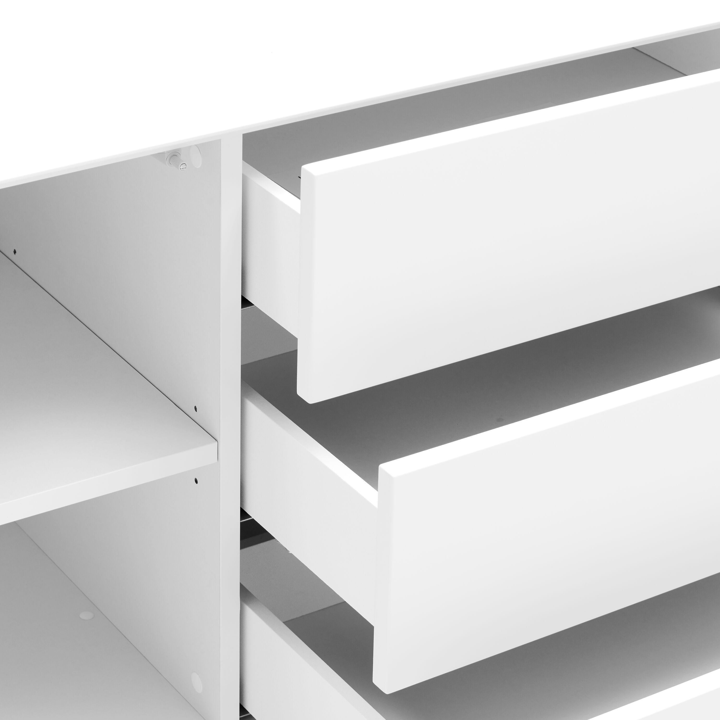 LUX Lowboard - Weiss / B: 180.0 cm x T: 46.0 cm x H: 68.0 cm