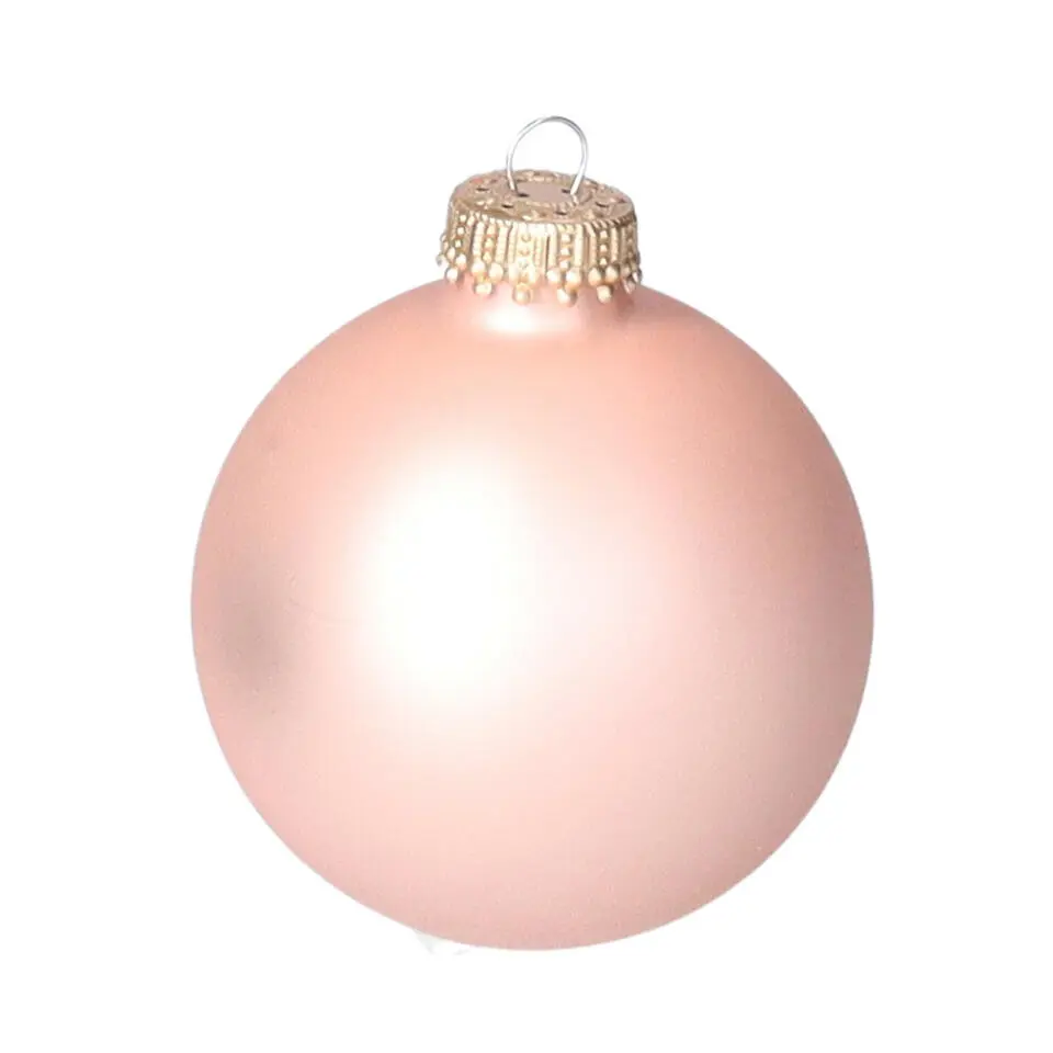 Krebs kerstballen - 8x stuks - chic roze - glas - 7 cm - mat