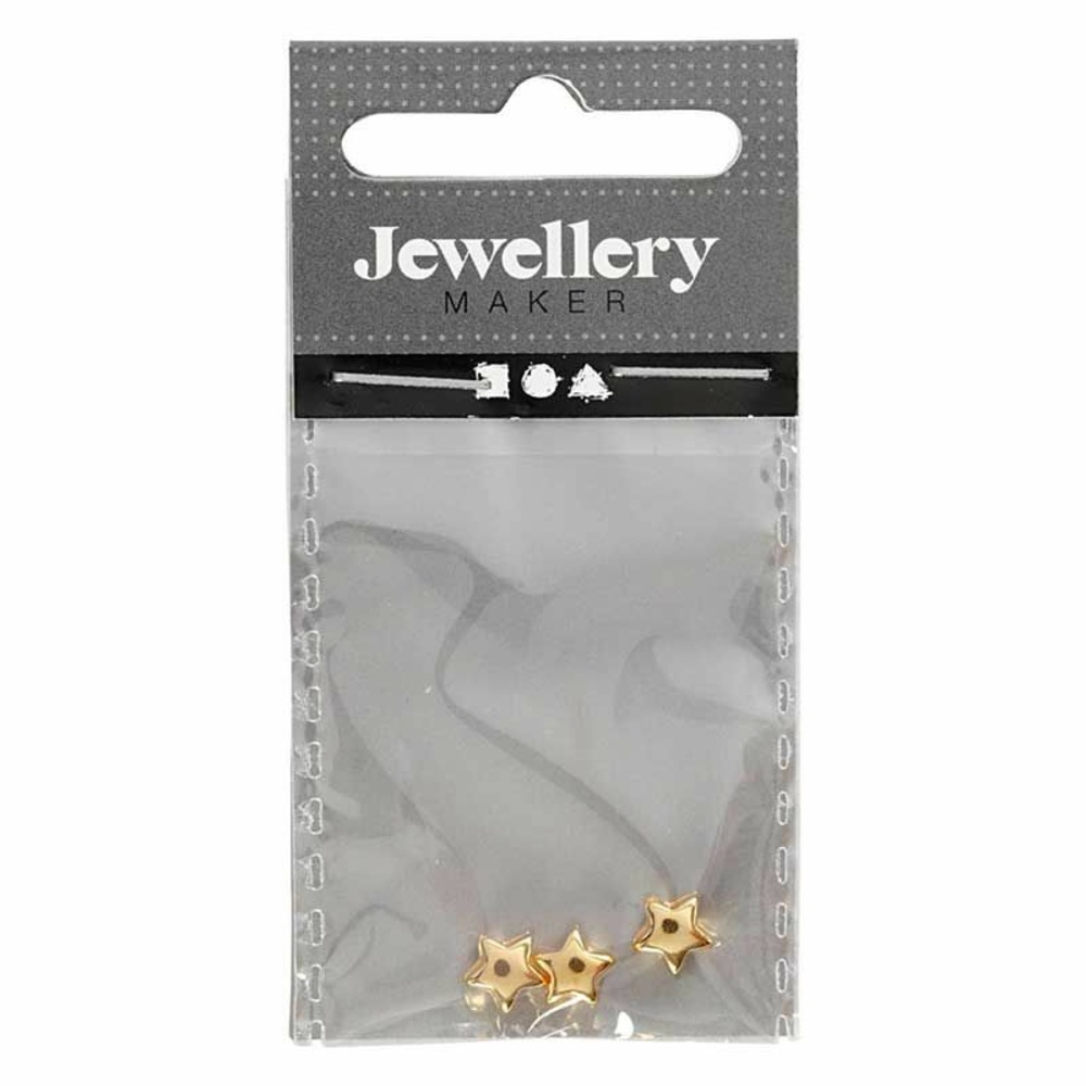 3 perles métalliques étoile 5 mm - doré