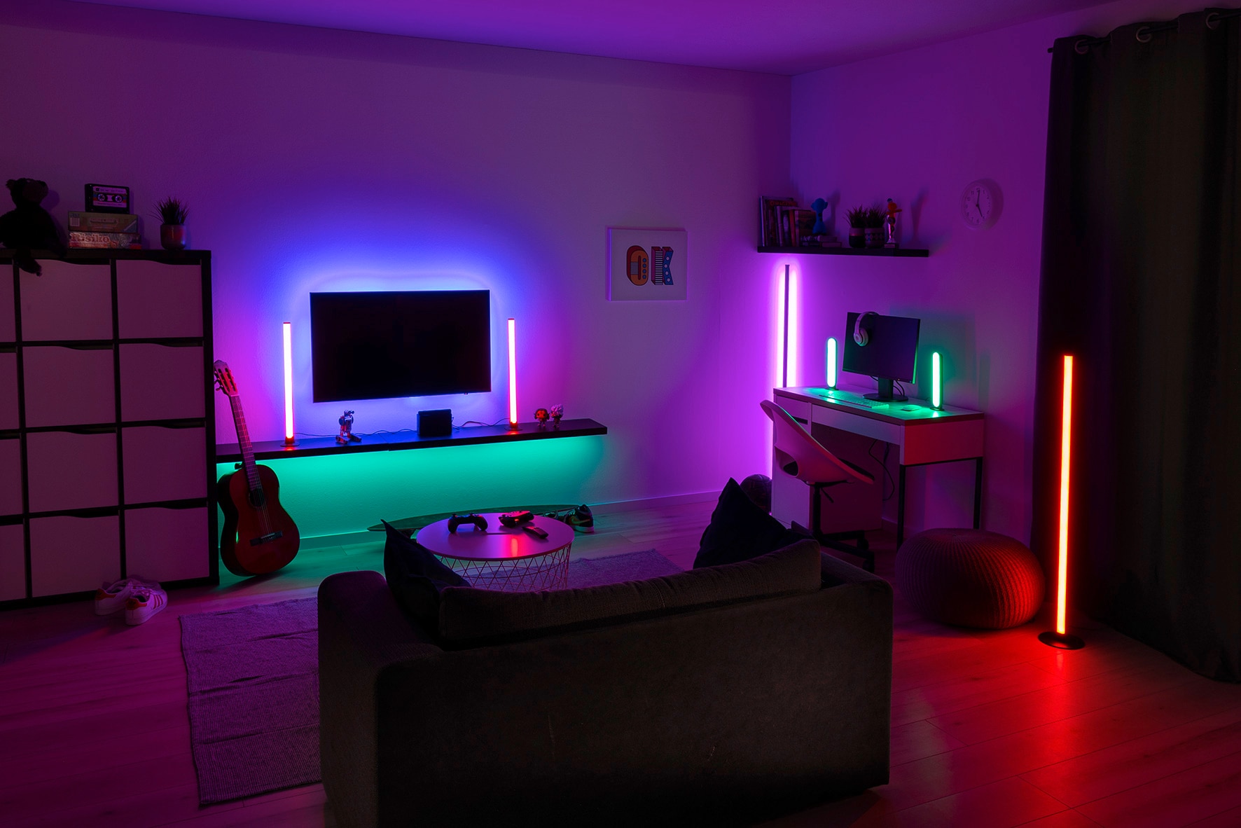 RL LED Dekoleuchte GAME 28 cm schwarz /weiß