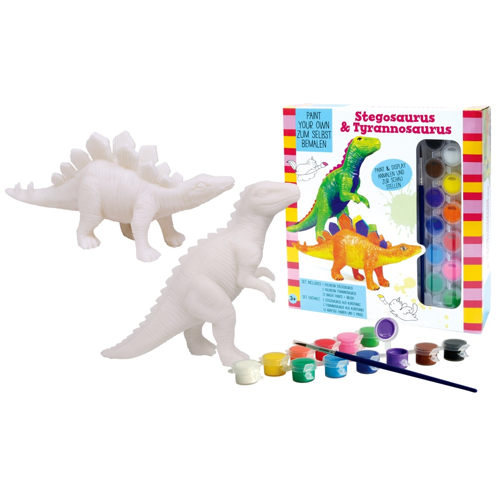 Male deinen eigenen Stegosaurus und Tyrannosaurus