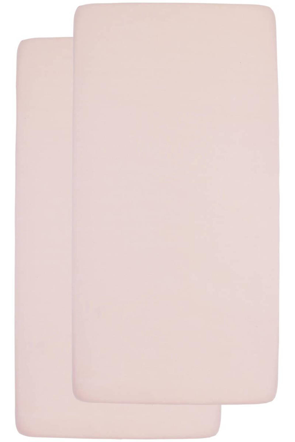 katoenen jersey ledikant hoeslaken 60x120 cm - set van 2 Soft Pink