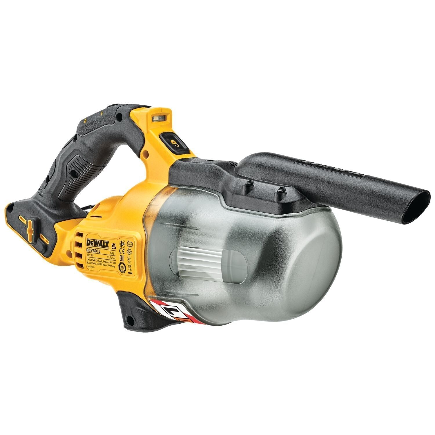 DeWALT DCV501LN L-klasse accu steelstofzuiger met opzetstukken 18V XR Basic Body in opbergtas