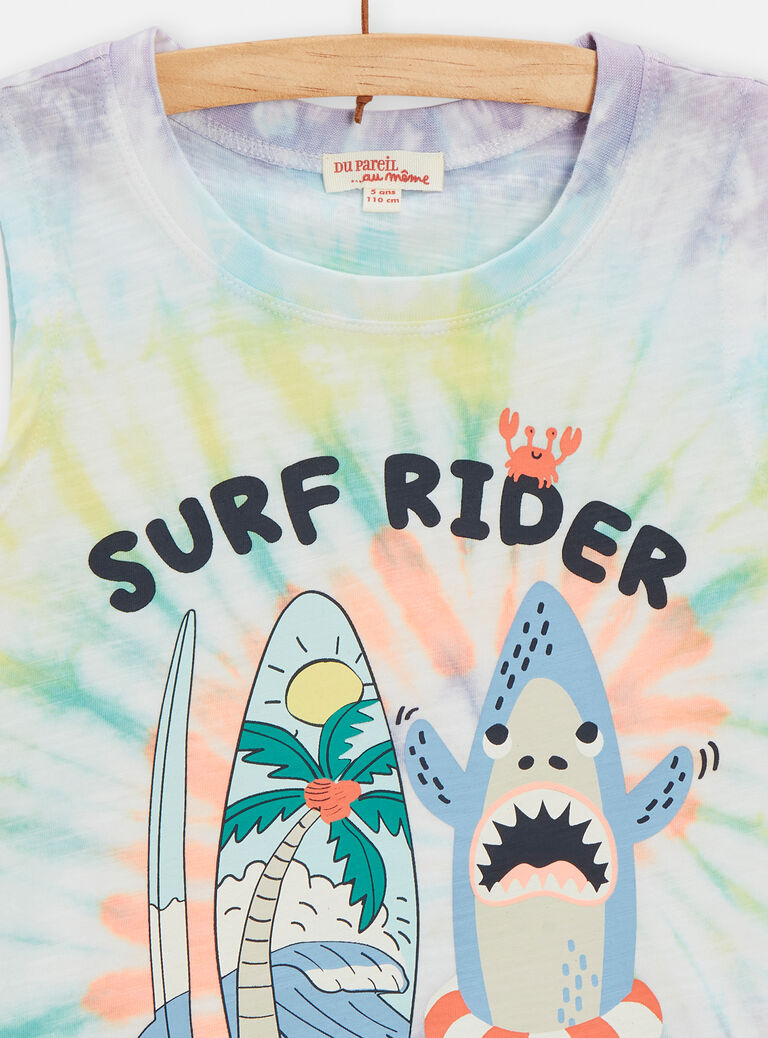 Débardeur tye and dye animation requin pour garçon