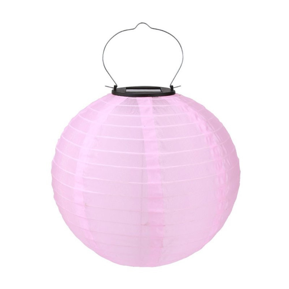 (10er Set) Ø30cm LED Solar Lampion Outdoor Deko Lampe mit Tag / Nacht Sensor (IP55) - Rosa