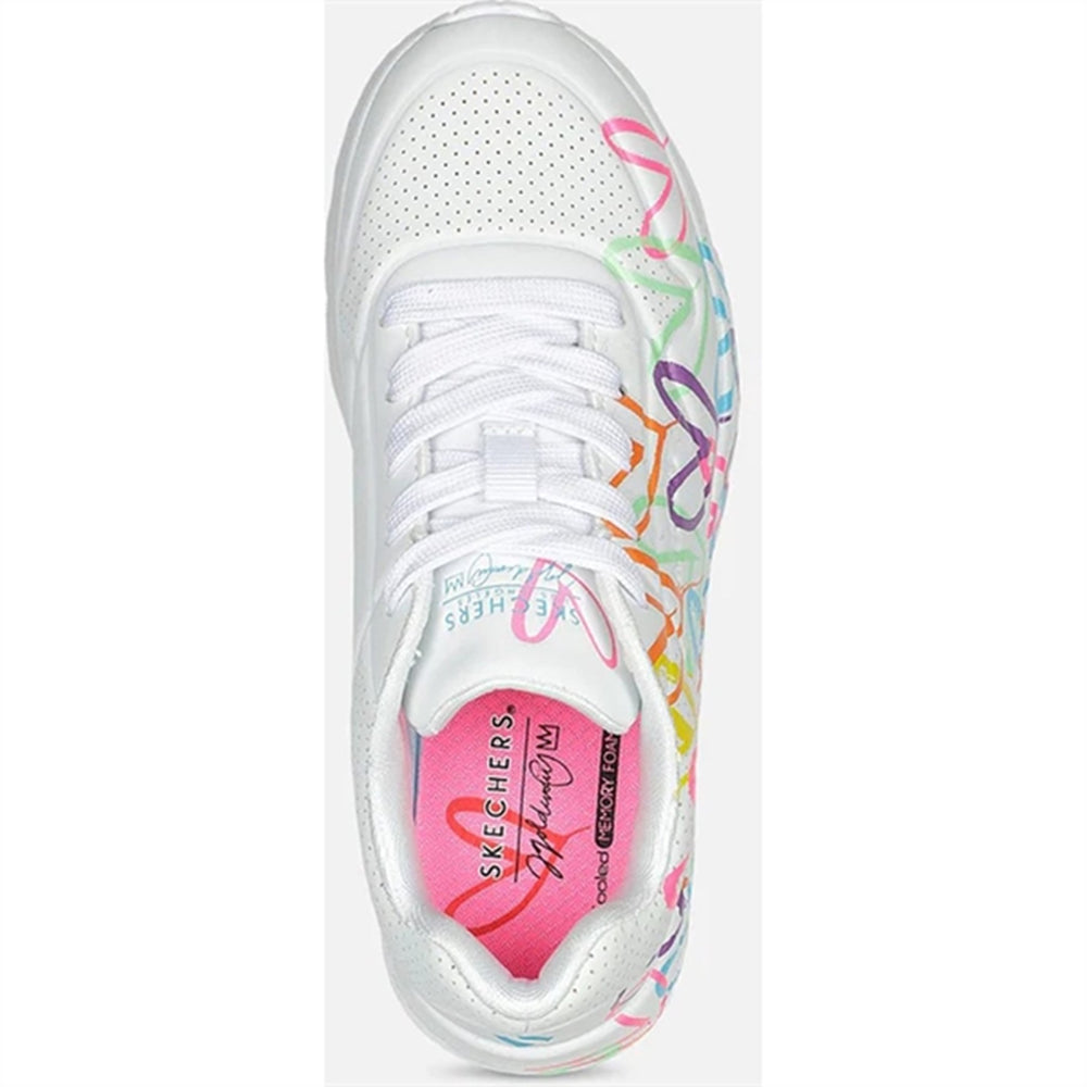 Girls Uno Sneakers Lite Spread The Love White Multicolor