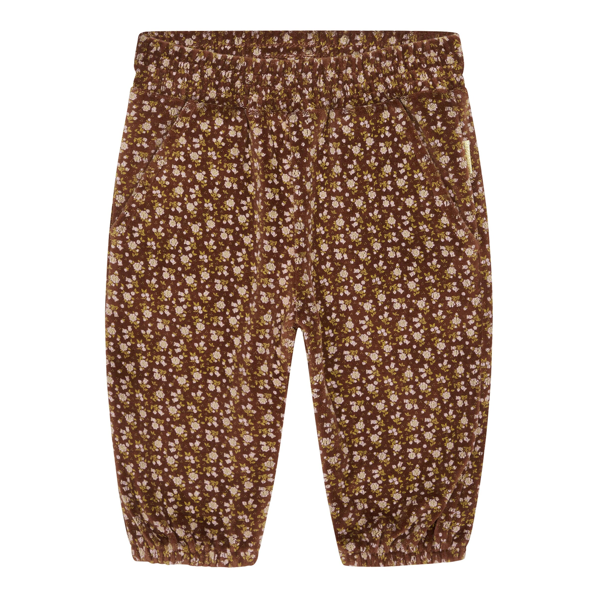 Hust&Claire Softcord-Hose Blumen braun