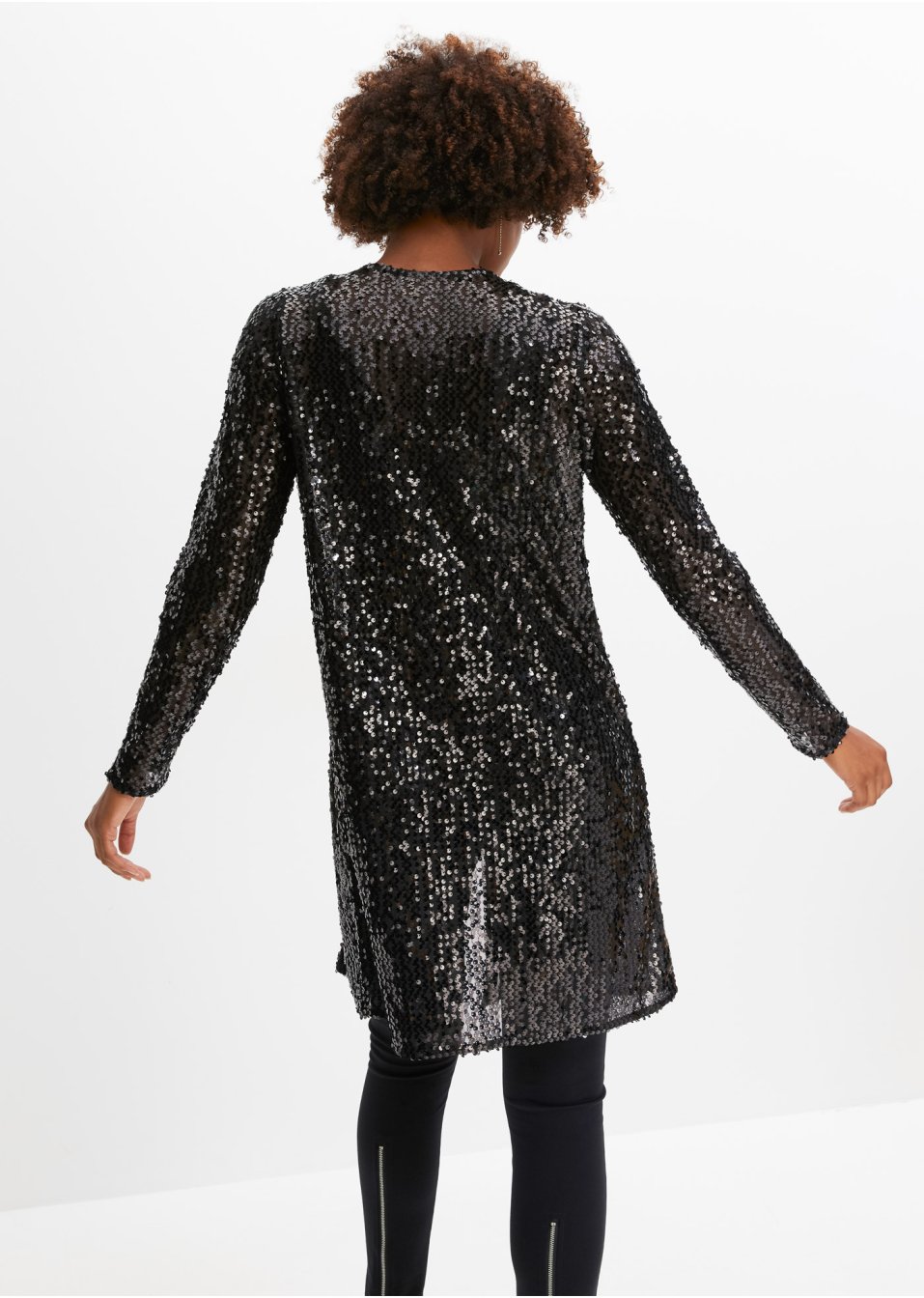 Long gilet à sequins
