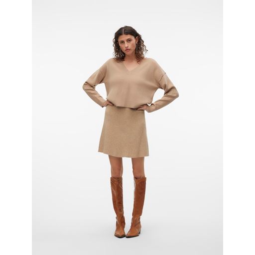 Vero Moda Gold Skater Nederdel, Silver Mink, XL