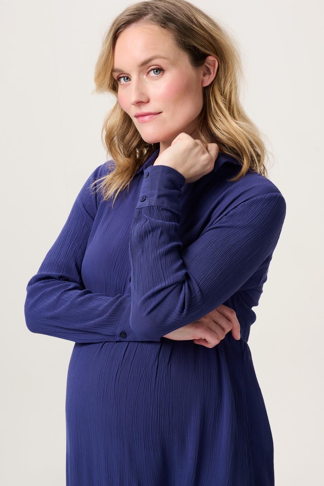 Noppies Maternity Jurk met voedingsfunctie Brevi - Skipper Blue