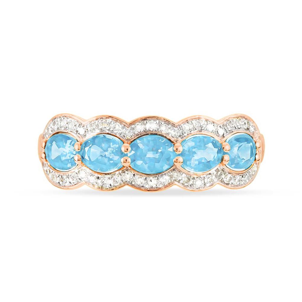 Bague Margaux Or Rose Topaze Et Diamant