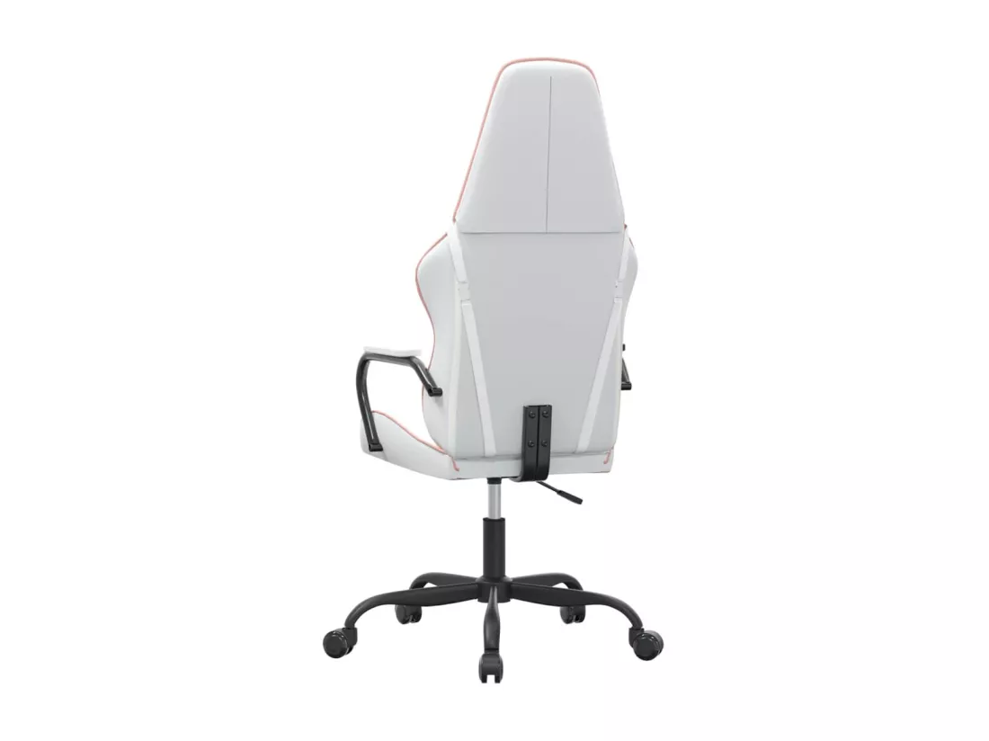 Chaise de jeu de massage rose et blanc similicuir